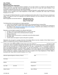 Document preview: Form CTS-FRM-759 Deferred Disposition Application - City of Dallas, Texas