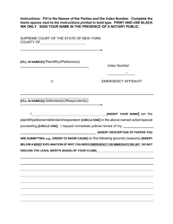 Document preview: Emergency Affidavit - Queens County, New York