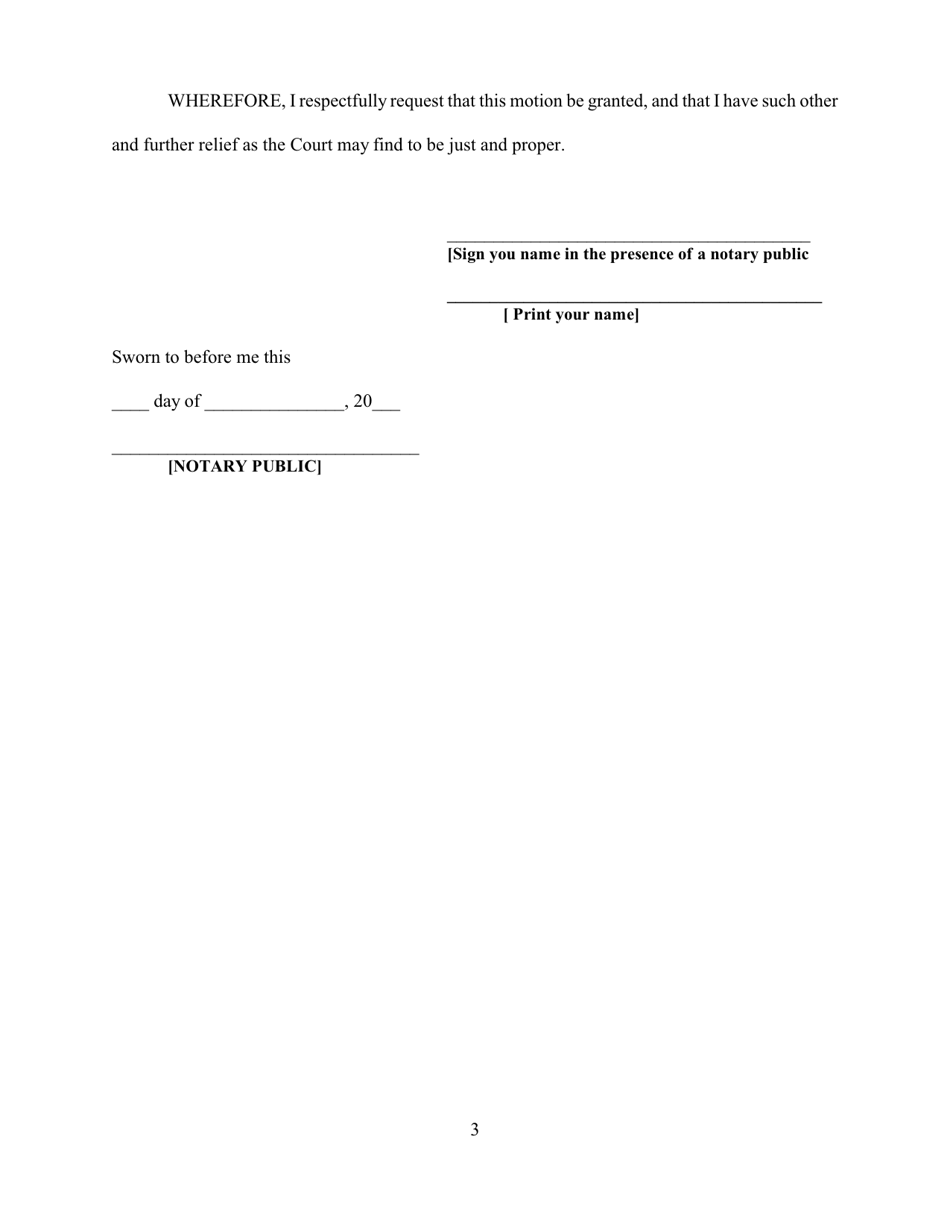 Affidavit in Support of Motion for Distribution of Surplus Moneys - Queens County, New York, Page 3