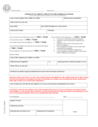Form VS-181 Affidavit of Absent Applicant for Marriage License - Collin County, Texas, Page 2
