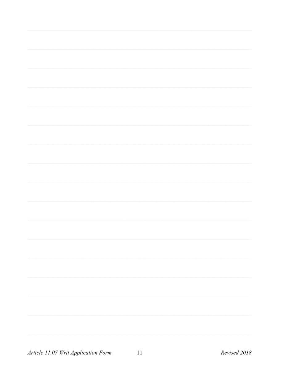 Application for a Writ of Habeas Corpus Seeking Relief From Final Felony Conviction Under Code of Criminal Procedure Article 11.07 - Dallas County, Texas, Page 11