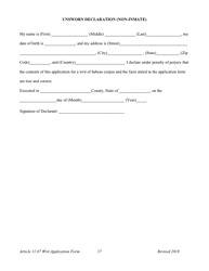 Application for a Writ of Habeas Corpus Seeking Relief From Final Felony Conviction Under Code of Criminal Procedure Article 11.07 - Dallas County, Texas, Page 17
