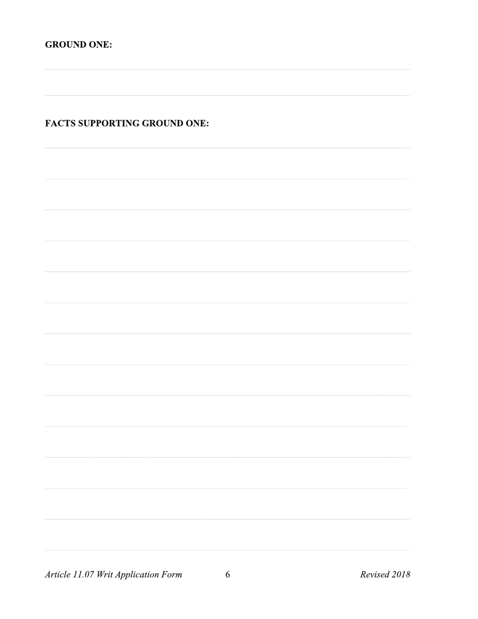 Application for a Writ of Habeas Corpus Seeking Relief From Final Felony Conviction Under Code of Criminal Procedure Article 11.07 - Dallas County, Texas, Page 6