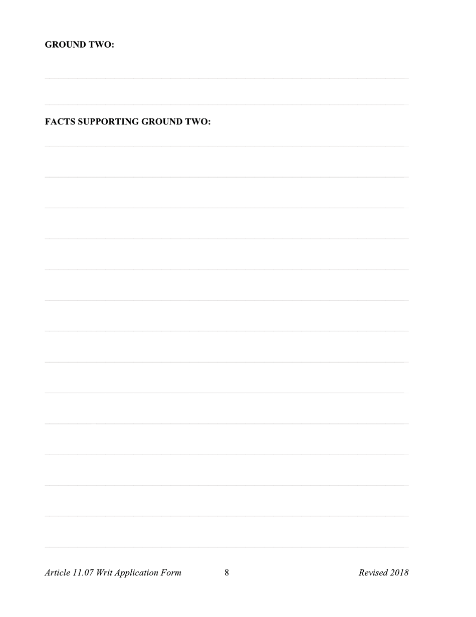 Application for a Writ of Habeas Corpus Seeking Relief From Final Felony Conviction Under Code of Criminal Procedure Article 11.07 - Dallas County, Texas, Page 8