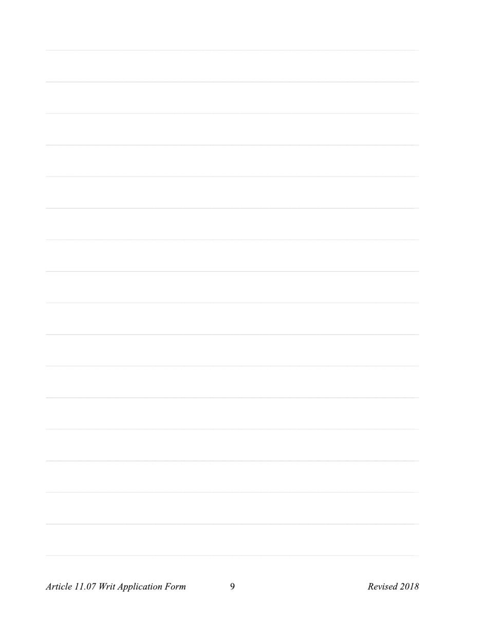 Application for a Writ of Habeas Corpus Seeking Relief From Final Felony Conviction Under Code of Criminal Procedure Article 11.07 - Dallas County, Texas, Page 9
