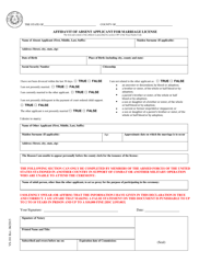 Form VS-181 Affidavit of Absent Applicant for Marriage License - Dallas County, Texas, Page 2