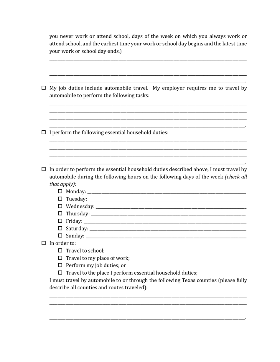 Petition for Occupational License - Precinct One - Williamson County, Texas, Page 4