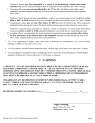 Order Granting Occupational Driver License - Williamson County, Texas, Page 5