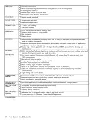 Food Service Establishment Checklist - Chemung County, New York, Page 2