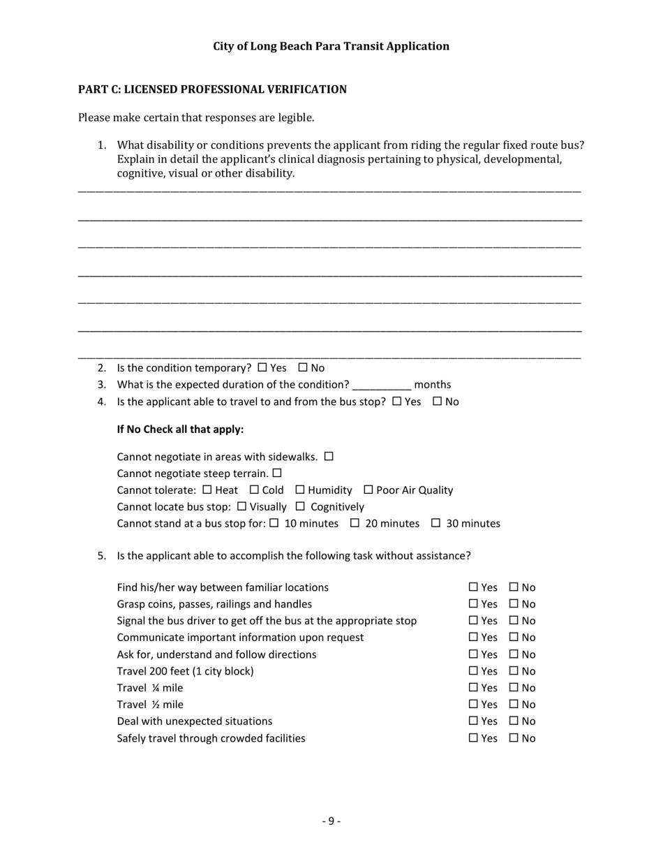 Para Transit Application - City of Long Beach, New York, Page 10