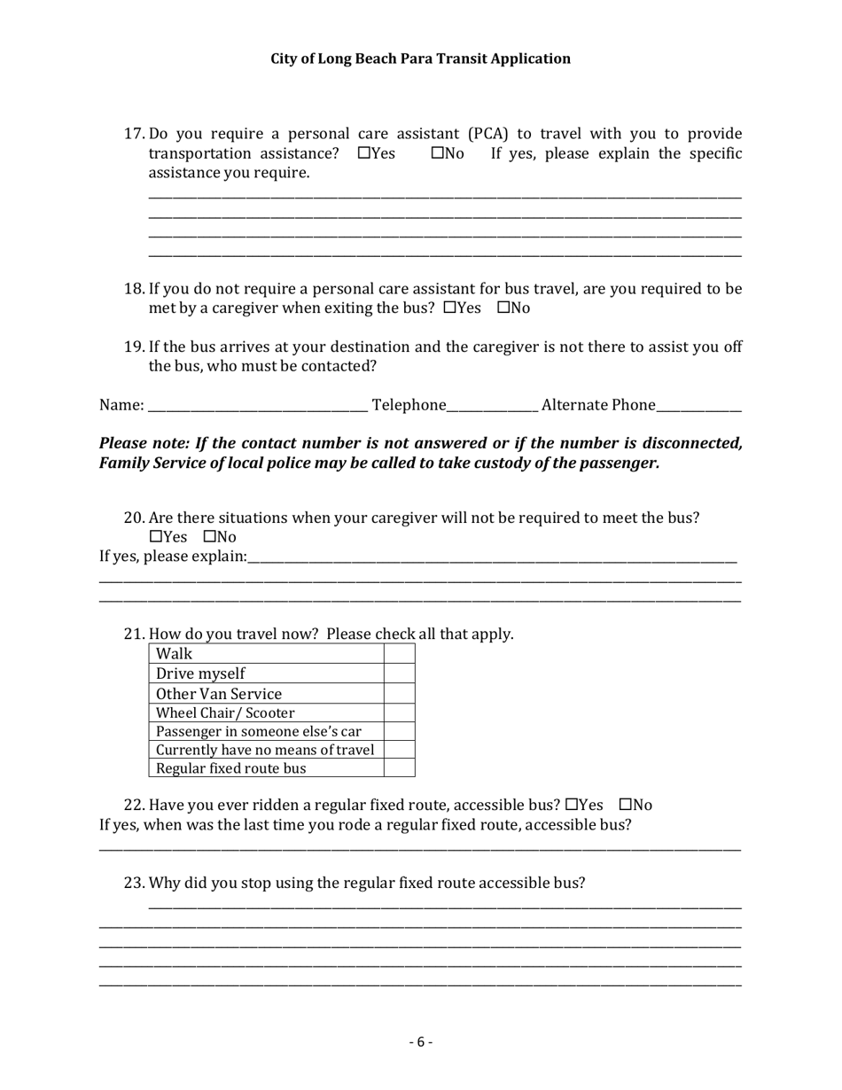 Para Transit Application - City of Long Beach, New York, Page 7