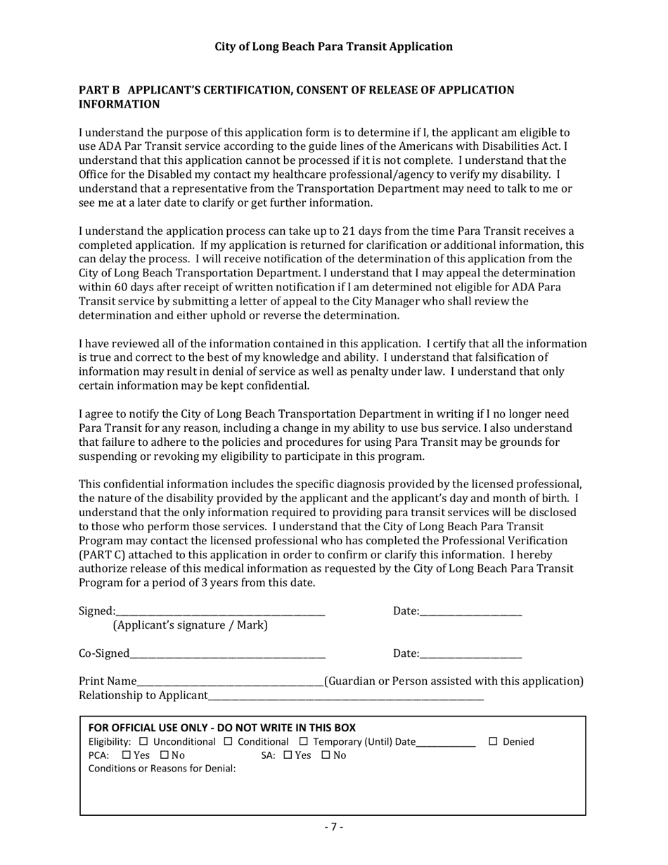 Para Transit Application - City of Long Beach, New York, Page 8
