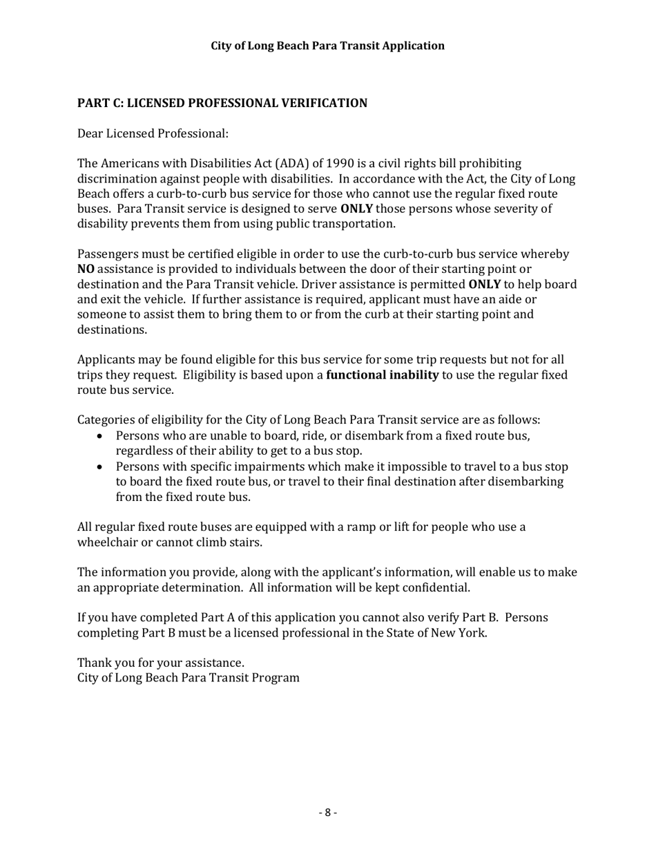 Para Transit Application - City of Long Beach, New York, Page 9