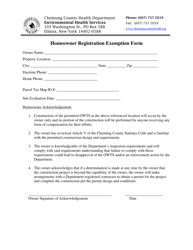 &quot;Homeowner Registration Exemption Form&quot; - Chemung County, New York