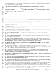Form CR-006 Misdemeanor Advisement of Rights, Waiver, and Plea Form - County of Sonoma, California, Page 2