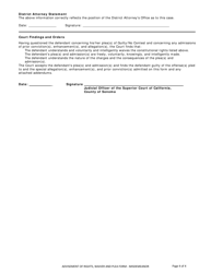 Form CR-006 Misdemeanor Advisement of Rights, Waiver, and Plea Form - County of Sonoma, California, Page 4
