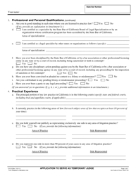 Form CV-33 Application to Serve as Temporary Judge - County of Sonoma, California, Page 2