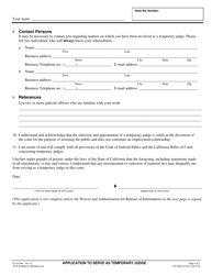 Form CV-33 Application to Serve as Temporary Judge - County of Sonoma, California, Page 4
