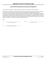 Form CV-33 Application to Serve as Temporary Judge - County of Sonoma, California, Page 5