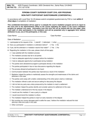 Document preview: Form CV-39 Non-party Participant Questionnaire (Confidential) - Civil Adr Program - County of Sonoma, California