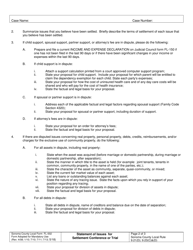 Form FL-002 Statement of Issues for Settlement Conference or Trial - County of Sonoma, California, Page 2