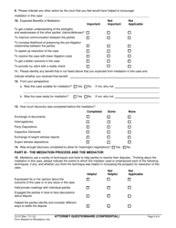 Form CV-37 Attorney Questionnaire - Civil Adr Program - County of Sonoma, California, Page 2