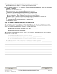 Form CV-37 Attorney Questionnaire - Civil Adr Program - County of Sonoma, California, Page 4