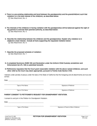 Form FL-038 Petition for Grandparent Visitation - County of Sonoma, California, Page 2