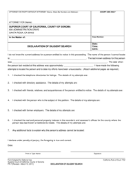 Document preview: Form PR-7 Declaration of Diligent Search - County of Sonoma, California