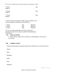 Form PR-2 Report of Proposed Guardian - County of Sonoma, California, Page 5