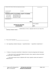 Document preview: Form PR-15 Petition for Visitation (Guardianship) - County of Sonoma, California