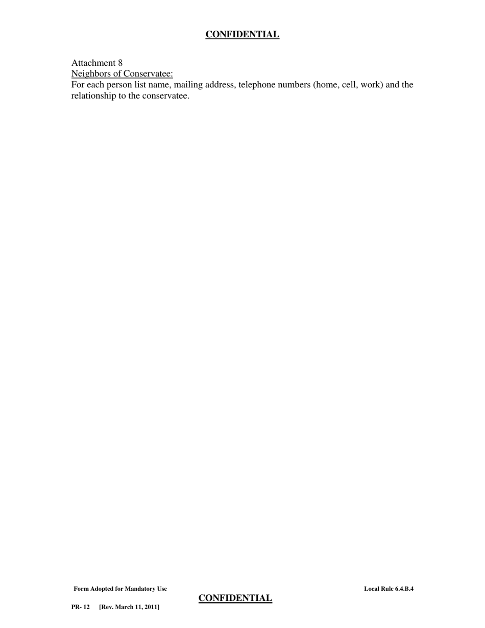 Form PR-12 Confidential Contact Information - County of Sonoma, California, Page 7