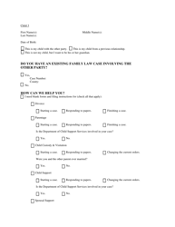 Family Law Facilitator Intake Form - County of Sonoma, California, Page 2