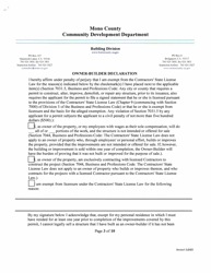 Over-the-Counter Building Permit Application for Owner Builders - Mono County, California, Page 2