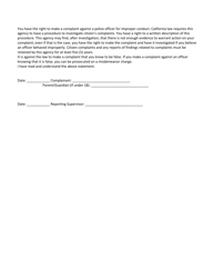 Citizen&#039;s Personnel Complaint Form - Mono County, California, Page 2
