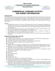 Document preview: Commercial Cannabis Activity Use Permit Application - Mono County, California