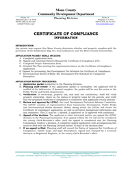 Document preview: Certificate of Compliance - Mono County, California