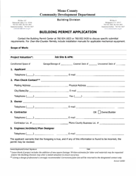 Document preview: Building Permit Application for New Construction - Mono County, California
