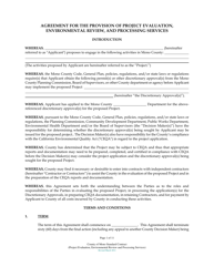 Agreement for the Provision of Project Evaluation, Environmental Review, and Processing Services - Mono County, California