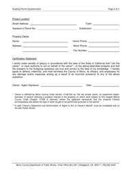 Grading Permit Application - Mono County, California, Page 2