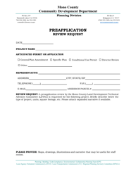 Document preview: Preapplication Review Request - Mono County, California