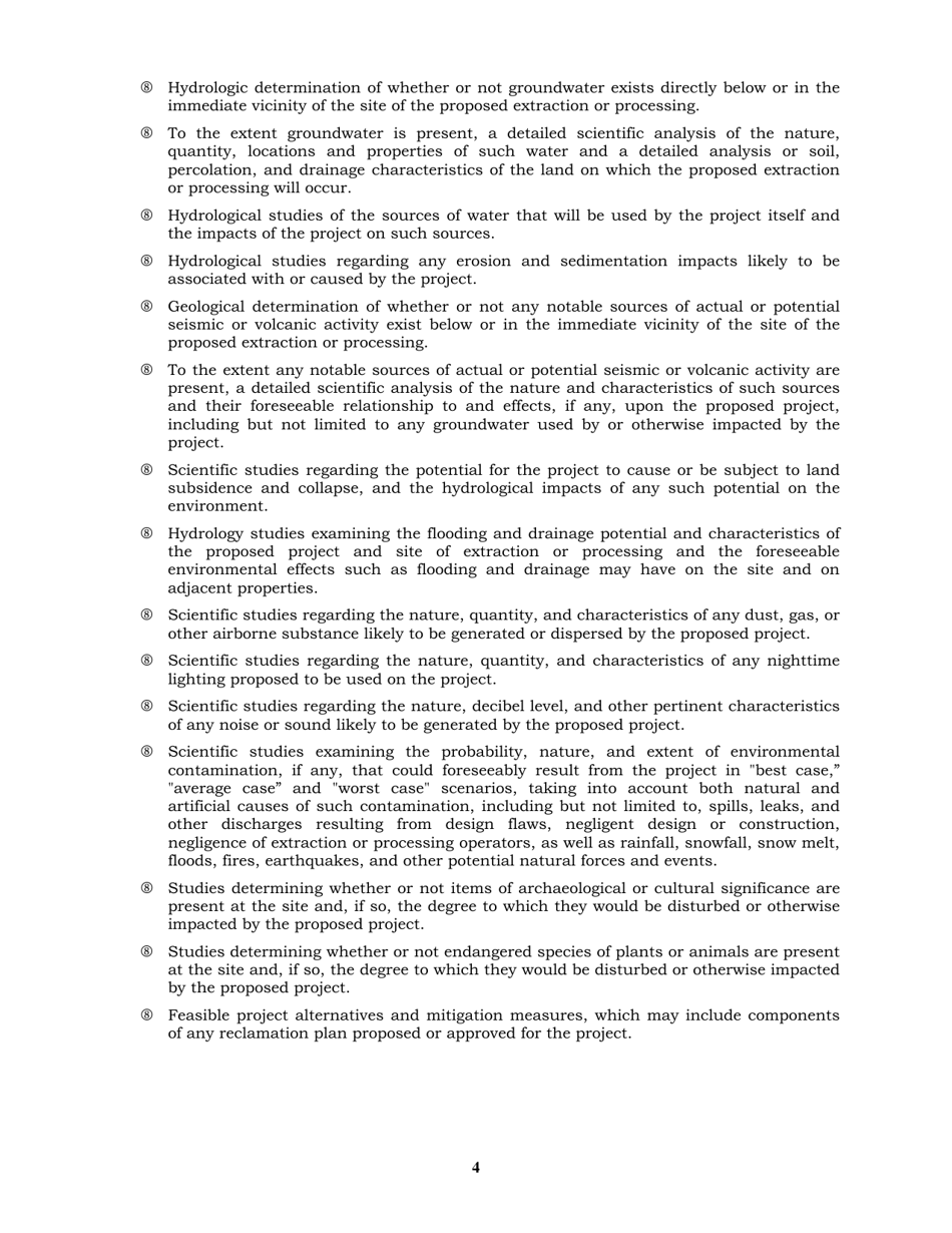 Mining Operations Permit Application - Mono County, California, Page 5