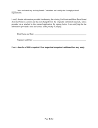 Short Term Rental Activity Permit Renewal Application - Mono County, California, Page 2