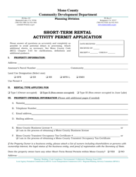 Document preview: Short-Term Rental Activity Permit Application - Mono County, California
