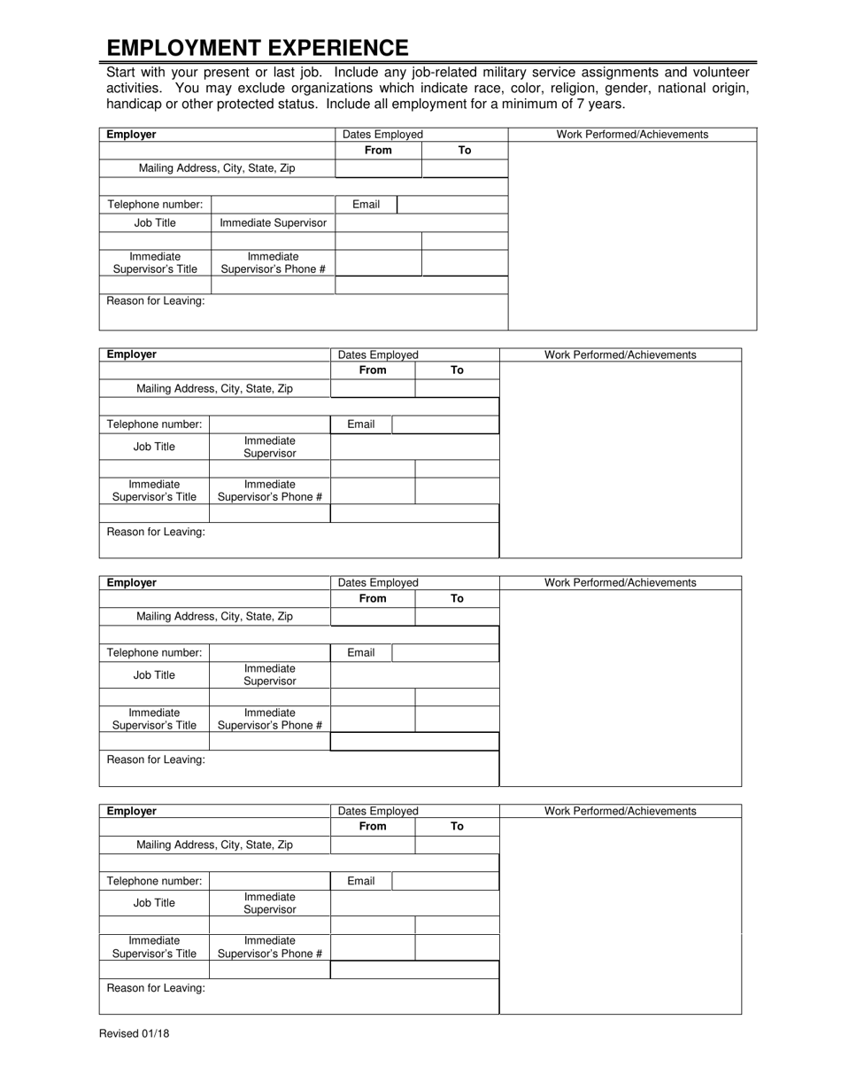 Employment Application - Mono County, California, Page 4