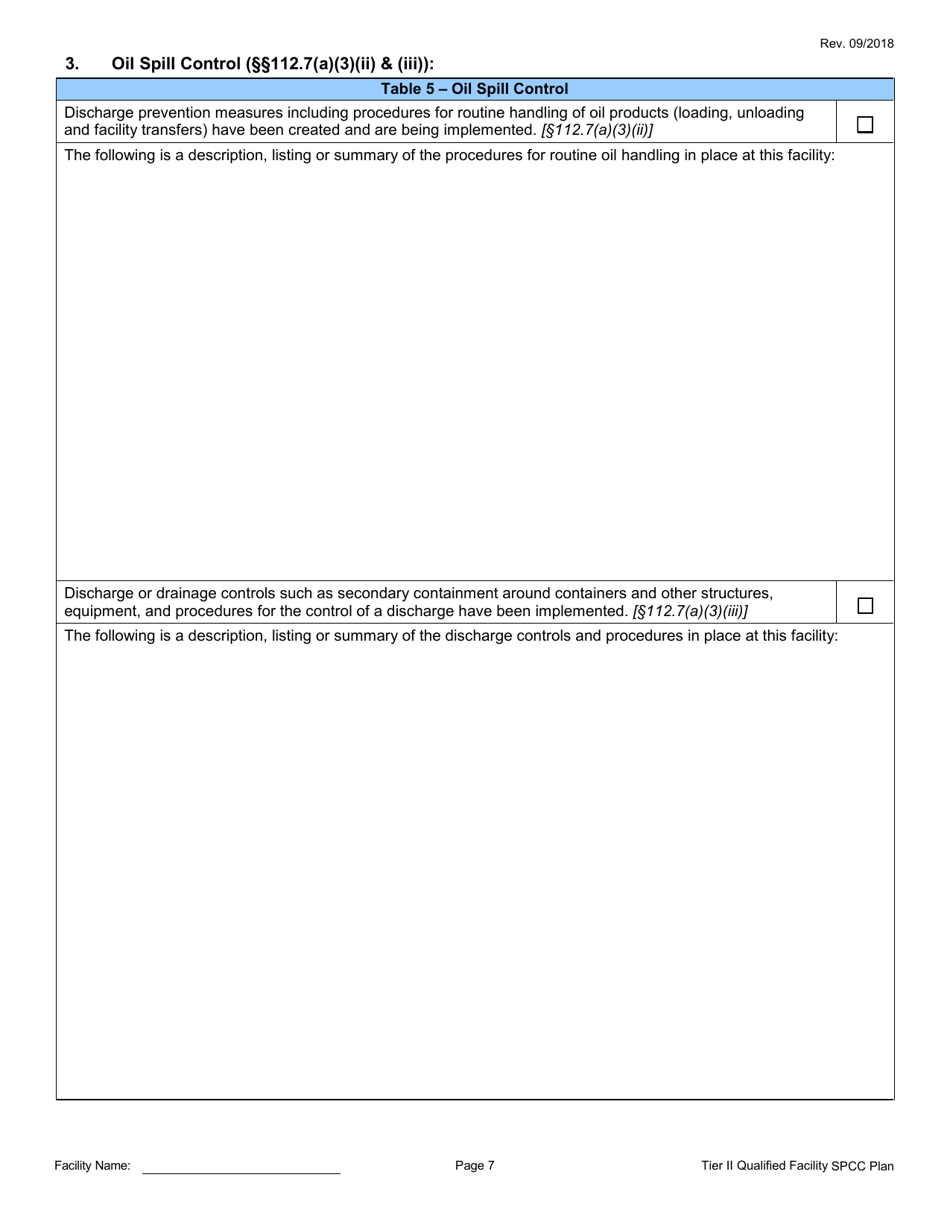 Tier II Qualified Facility Spcc Plan Template - California, Page 9