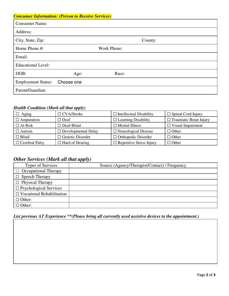 Referral for Services - North Carolina Assistive Technology Program - North Carolina, Page 2