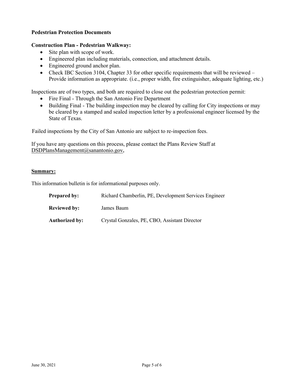 Demolition / Pedestrian Protection Permit Application - City of San Antonio, Texas, Page 5