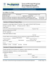Document preview: Development Permit Project Submittal Application - General Permit Program - City of Austin, Texas