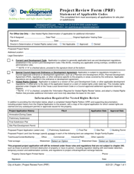 &quot;Project Review Form (Prf) - Statement of Applicable Codes&quot; - City of Austin, Texas